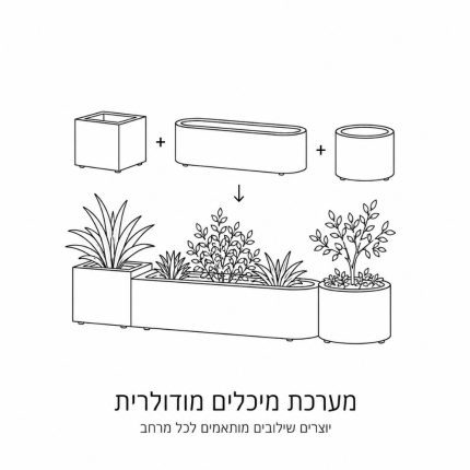 מיכלים מודולריים להרכבה Modular Planter Systems